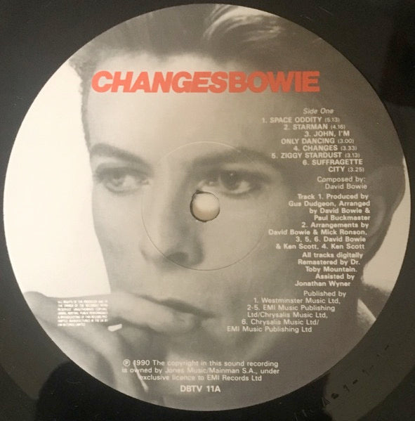 Image of Label Cover of 2xLP - EX/VG - DAVID BOWIE, ChangesBowie (EMI; DBTV1, UK 1990, Gatefold), Very Strong VG, Stickered Sleeve, - 2526187E