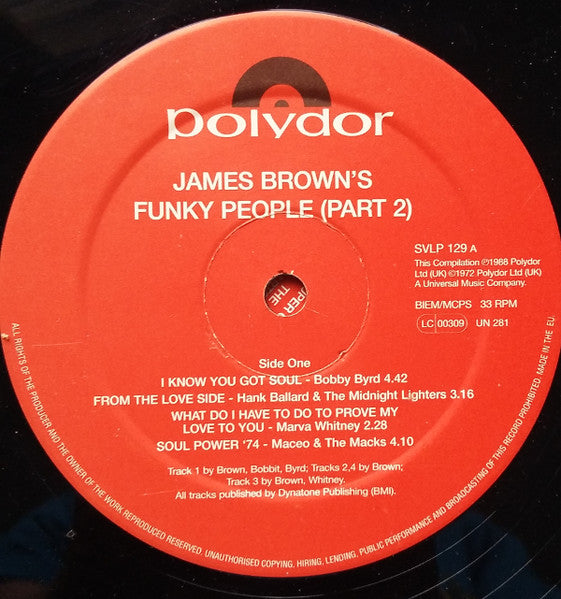 Image of Label Cover of 2xLP - G/VG - VARIOUS, James Brown's Funky People (Part 2) (Simply Vinyl; SVLP 129, UK 1999), , - 2626289E
