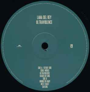 Image of Label Cover of 2xLP - VG+/VG+ - LANA DEL REY, Ultraviolence (Polydor; 3787448, UK 2014, Gatefold, 2 Inners, 180 Gram Black Vinyl), , - 2326006E