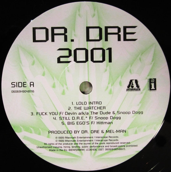 Image of Label Cover of 2xLP - VG/VG - DR. DRE, 2001 (Aftermath Entertainment; 0606949048617, Europe 2011 Reissue, 180 Gram, Remastered), Edge and ring wear. Strong VG discs., - 2846096S