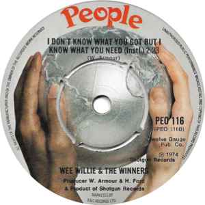 Image of Back Cover of 5024112E: 7" - WEE WILLIE & THE WINNERS, I Don't Know What You Got But I Know What You Need (People; PEO 116, UK 1974) Light marks. /VG