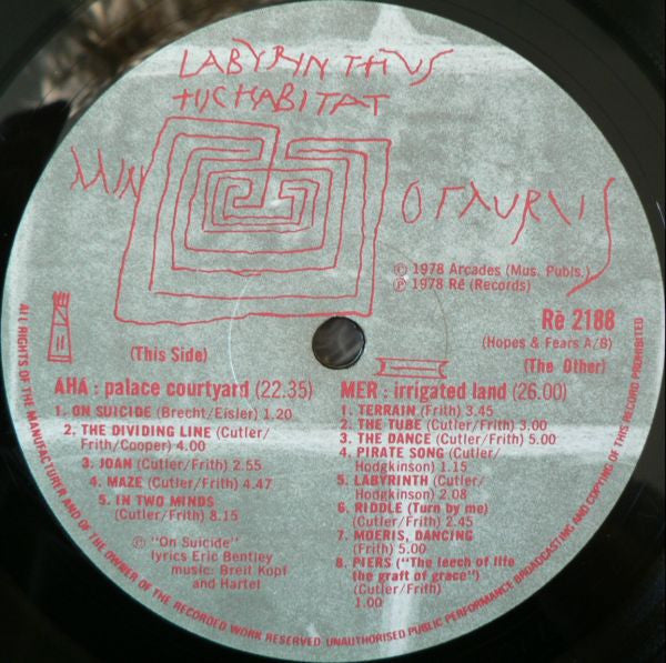 Image of Label Cover of LP - VG/VG - ART BEARS, Hope and Fears (Re; Re2188, UK 1978, Gatefold, No Poster), , - 2026271E