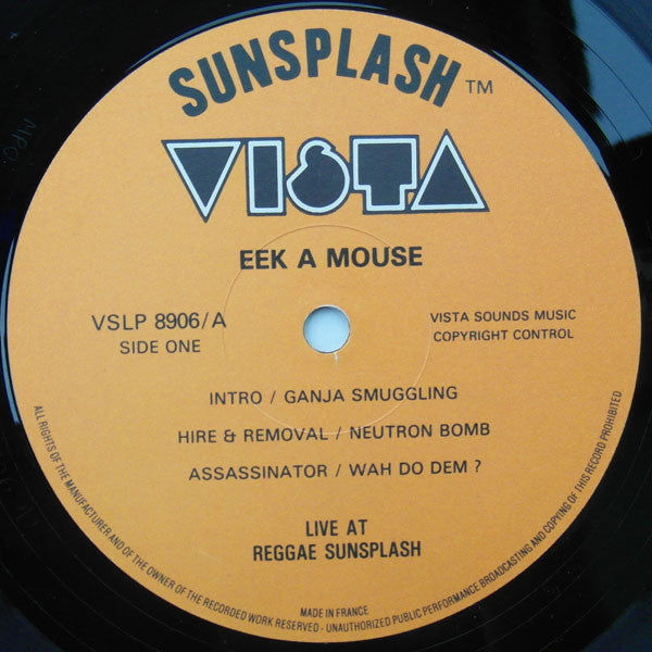 Image of Label Cover of LP - G+/G+ - EEK-A-MOUSE / MICHIGAN & SMILEY, Live At Reggae Sunsplash (; VSLP 8906 , UK 1983), , - 3526233E
