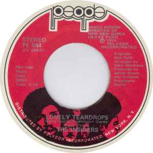 Image of Back Cover of 7" - /VG+ - INSIDERS, In The Midnight Hour / Lonely Teardrops (People; PE 644, US 1974), , - 2726106E