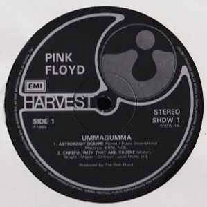 Image of Label Cover of 2xLP - G+/G+ - PINK FLOYD, Ummagumma (Harvest Black; SHDW 1/2, UK 1988 Reissue, Gatefold), Hairlines, mostly strong VG+ but 1 long light scratch on Side3, edge & ring wear, - 3646121S