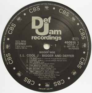 Image of Label Cover of LP - VG/VG+ - LL COOL J, Bigger And Deffer (Def Jam; 450515 1, UK 1987, Picture sleeve), Edge Wear, - 4146185S