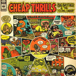 Image of Front Cover of 4745083S: LP - BIG BROTHER AND THE HOLDING COMPANY, Cheap Thrills (CBS Orange; S63392, France 1970s Reissue, Single Sleeve, Stereo) VG/G