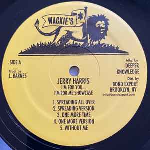 Image of Label Cover of LP - VG+/EX - JERRY HARRIS, I'm For You...I'm For Me (Wackie's; DKR-180, US 2014 Reissue), , - 2046232S