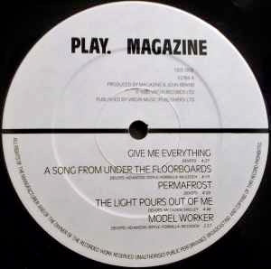Image of Label Cover of LP - VG/VG - MAGAZINE, Play (Virgin Custom Label; V2184, UK 1980), Strong VG, Sleeve Dirty, - 3626309E