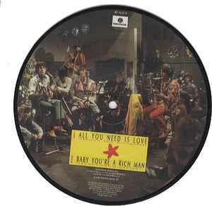 Image of Back Cover of 7" - /VG+ - THE BEATLES, All You Need Is Love (Parlophone; RP 5620, UK 1987 Reissue, Clear Plastic Sleeve, Limited Picture Disc), , - 4156056S