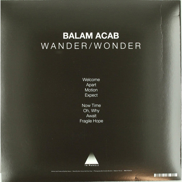 Image of Back Cover of LP - VG+/VG+ - BALAM ACAB, Wander / Wonder (Tri Angle; TRIANGLE07, Europe 2011, Picture Sleeve, Black Inner), Strong VG+, - 3326057E