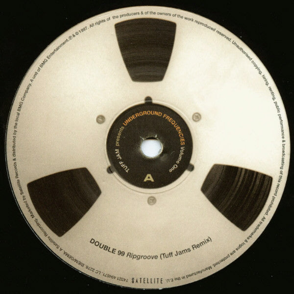 Image of Label Cover of 2x12" - VG/G+ - VARIOUS, Tuff Jam Preasents: Underground Frequencies Volume 1 (Satellite; 74321 49467 1, UK 1997, Stickered Picture Sleeve), Marks on either side of each disc. Slight edge wear to sleeve., - 3946426S