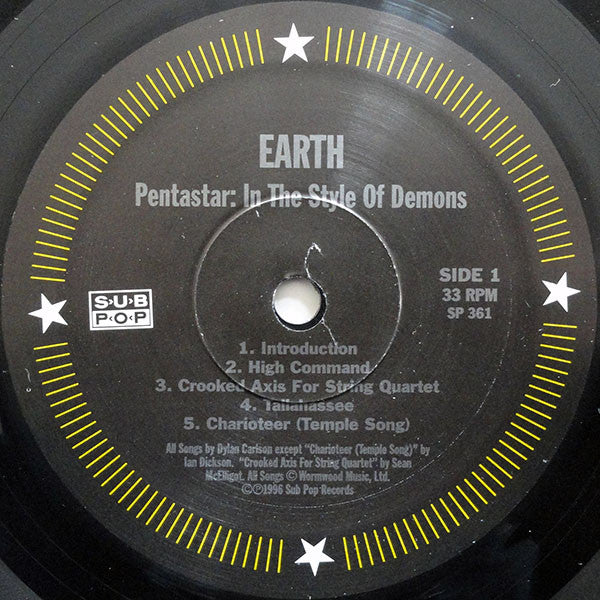 Image of Label Cover of LP - VG/G+ - EARTH, Pentastar: In the Style of Dreams (Sub Pop; SP361, US 2006 Reissue, Insert), , - 3246191S