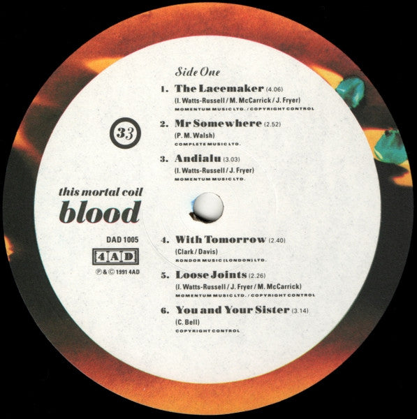 Image of Label Cover of 2xLP - VG/VG - THIS MORTAL COIL, Blood (4AD; DAD1005, UK 1991, 2 Inners), Strong VG, - 3526191E