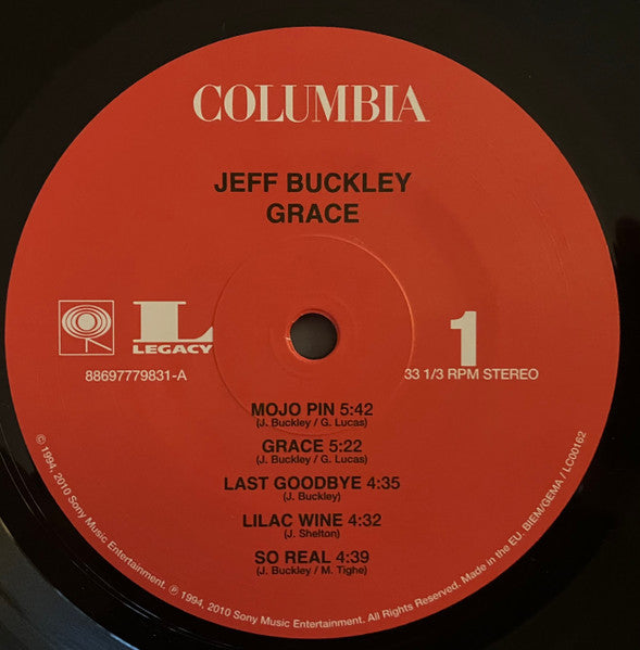 Image of Label Cover of 4655184S: LP - JEFF BUCKLEY, Grace (Legacy Vinyl; 88875147701, UK 2023 Reissue, Insert, 180 Gram Vinyl) NEW/NEW