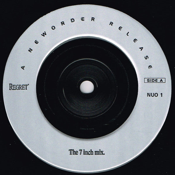 Image of Label Cover of 7" - VG/VG+ - NEW ORDER, Regret (London Records Small Centre Hole; NUO 1, UK 1993, Picture Sleeve), , - 4316413C