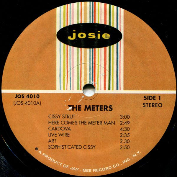 Image of Label Cover of LP - VG+/G+ - THE METERS, The Meters (Josie; JOS4010, US 2008 Reissue, Picture Sleeve, 180g Vinyl, Scorpio, Rhino Pressing), Strong G+, plays VG with hariline marks only., - 4446218S