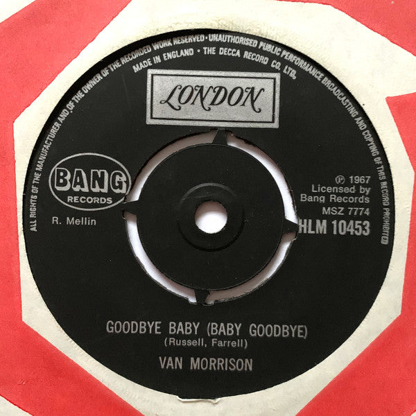 Image of Back Cover of 7" - VG+/EX - VAN MORRISON, Brown Eyed Girl / Goodbye Baby(Baby Goodbye) (London; HLM 10453, UK 1974 Reissue, Company Sleeve), Writing On Front Sleeve, - 3326162E