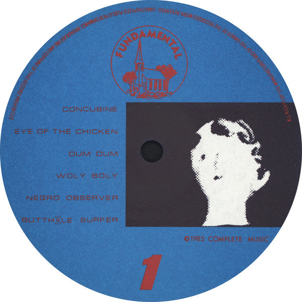 Image of Label Cover of LP - VG+/VG - BUTTHOLE SURFERS, Psychic, Powerless... Another Man's Sac (Fundamental; SAVE 5, UK 1985 Reissue), Light hairlines. Mild edgewear., - 4226166E