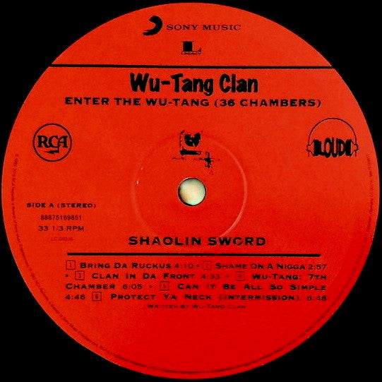 Image of Label Cover of LP - NEW/NEW - THE WU-TANG CLAN, Enter The Wu-Tang (36 Chambers) (Legacy Vinyl; 88875169851, Europe 2016 Reissue, 180 Gram Vinyl), , One of the most influential rap albums of the '90s. Its spare yet atmospheric production - courtesy of RZA - mapped out the sonic blueprint that countless other hardcore rappers would follow for years to come. It laid the groundwork for the rebirth of New York hip-hop in the hardcore age. Moreover, it introduced a colorful cast of hugely talented MCs, s
