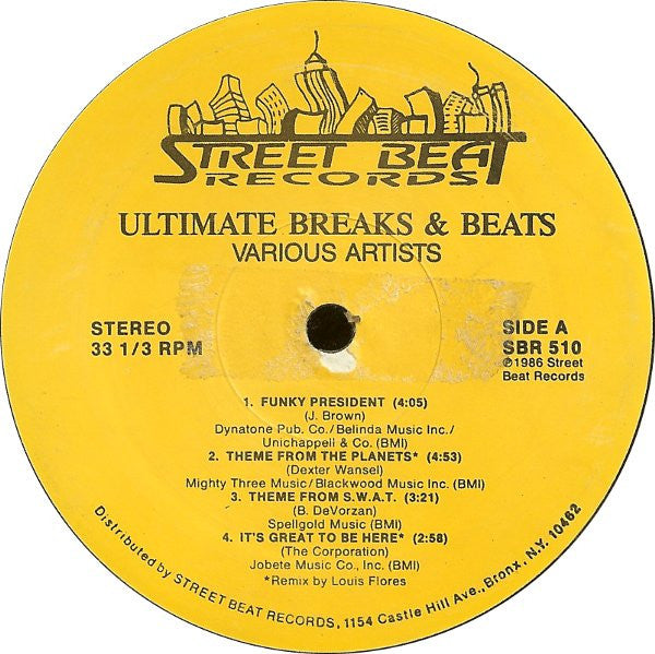 Image of Label Cover of LP - VG/VG - VARIOUS, Ultimate Breaks & Beats Vol 10 (Street Beat Records; SBR 510, US 1986, Unofficial. Yellow label), , - 3226361E