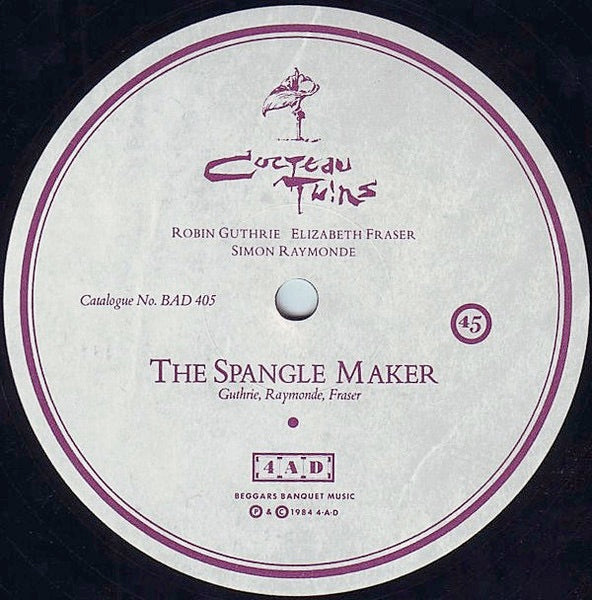 Image of Label Cover of 12" - VG/VG+ - COCTEAU TWINS, The Spangle Maker (4AD; BAD 405, UK 1984, Embossed Sleeve), , - 2826304E