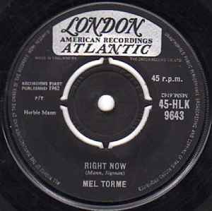 Image of Back Cover of 7" - /VG+ - MEL TORME, Comin' Home Baby / Right Now (London; 45HLK9643, UK 1962, Plain sleeve), , - 4456089S