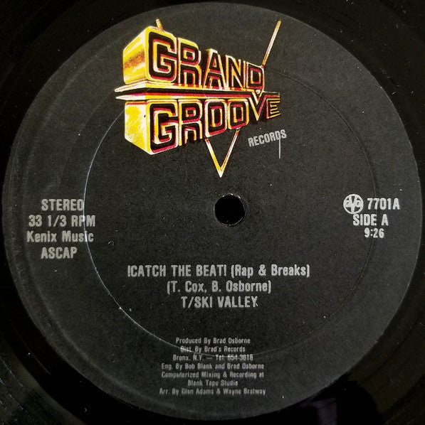 Image of Front Cover of 12" - VG/VG - T SKI VALLEY, Catch The Beat (Scratch The Beat) (Grand Groove; GG 7701, US 1981, Company Sleeve), , - 2116683C