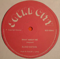 Image of Back Cover of 12" - VG+/VG - ONE BLOOD / BLOOD SISTERS, Be Thankful / What About Me (King & City Records / Sound City; KCD001 / SCD 004, UK 1980, Reggae Disco 45 Sleeve), Light marks only. Clean labels., Beautiful lover's rock cover of William De Vaughn's "Be thankful for what you got". - 2416450C