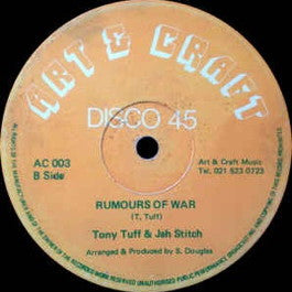 Image of Front Cover of 12" - /G - TONY TUFF & JAH STITCH, Look Ya / Rumours Of War (Art & Craft; AC 003, UK 1979, Plain Sleeve), Lots of surface marks on B side, plays G+/VG, - 3146111S