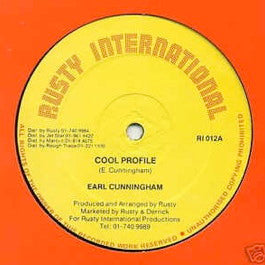 Image of Front Cover of 12" - /VG - EARL CUNNINGHAM , Cool Profile / School Girl (Rusty International ; RI 012, UK 1983), Quite a few superficial lines, plays solid VG, light background crackle. WOL., - 4016095C