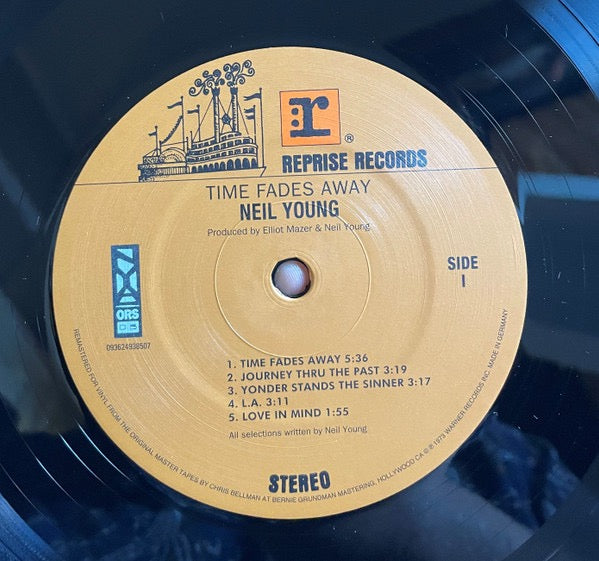 Image of Label Cover of LP - VG+/VG+ - NEIL YOUNG, Time Fades Away (Reprise Records; 093624938507, Europe 2000s Reissue, Poster), , - 0716554C