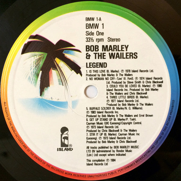 Image of Label Cover of LP - VG/VG - BOB MARLEY AND THE WAILERS, Legend - The Best of Bob Marley and the Wailers (Island Records ; BMW 1, UK 1984, Gatefold, Inner), strong VG. few light marks only. , - 3146120S