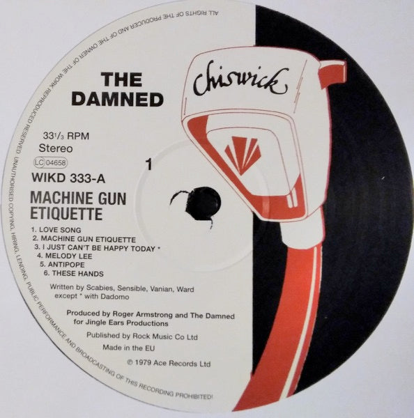 Image of Label Cover of LP - VG+/VG+ - THE DAMNED, Machine Gun Etiquette (Ace; WIKD 333, UK 2016 Reissue, Inner), , - 1126026E