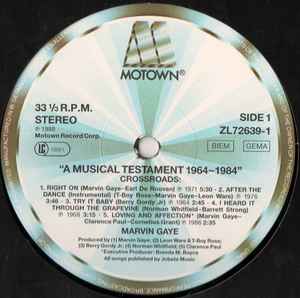 Image of Label Cover of 2xLP - G+/VG+ - MARVIN GAYE, A Musical Testament 1964-1984 (Motown; ZL72639, UK 1988, Picture sleeve, 2 Inners), Wear to edges of sleeve., - 4346167S