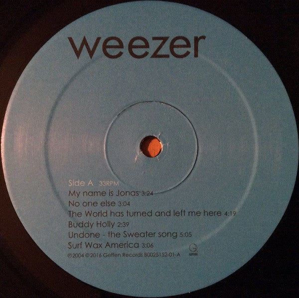 Image of Label Cover of LP - NEW/NEW - WEEZER, Weezer (The Blue Album) (Back To Black; UMC4539, UK 2016 Reissue, Insert, 180 Gram Vinyl), , - 2436286E