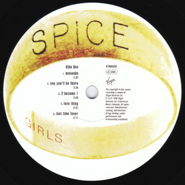 Image of Label Cover of LP - NEW/NEW - SPICE GIRLS, Spice (Virgin; 4785325, UK 2000s Reissue, Inner, 180 Gram Vinyl.), , - 2015169C