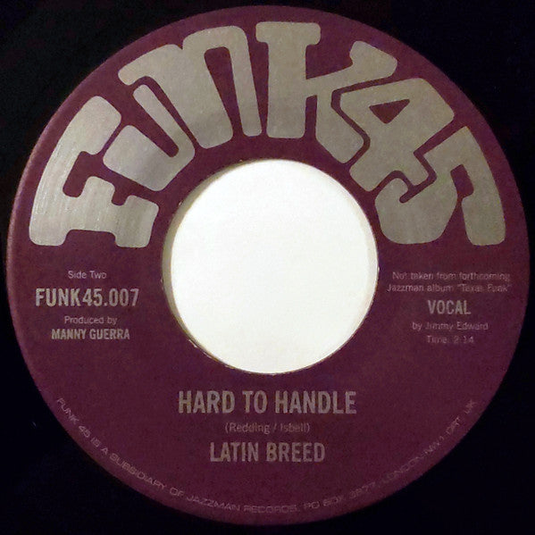 Image of Back Cover of 7" - /EX - LATIN BREED, I Turn You On / Hard To Handle (Funk45; FUNK45.007, UK 2002, Plain Sleeve), , - 3526137E