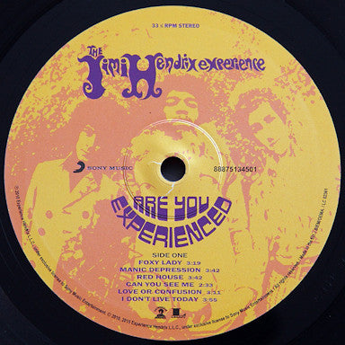 Image of Label Cover of 2xLP - VG+/VG+ - THE JIMI HENDRIX EXPERIENCE, Are You Experienced (Sony; 88875134501, Europe 2015 Reissue, Gatefold, Booklet, 180 Gram Vinyl), , - 3546213S