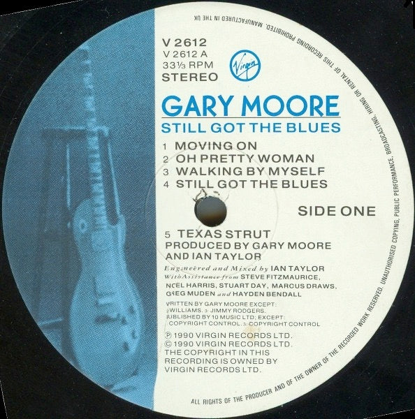 Image of Label Cover of LP - VG/VG - GARY MOORE, Still Got The Blues (Virgin; V 2612, UK 1990, Inner), Fine, hairline marks. Hype stickered sleeve, - 3616177C