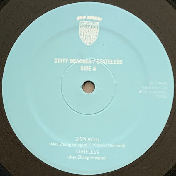 Image of Label Cover of 2425227E: LP - DIRTY BEACHES, Stateless (Zoo Music; ZM022, US 2014, 2 Inserts, Download Code) EX/EX