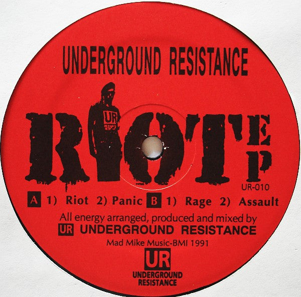 Image of Front Cover of 12" - /VG+ - UNDERGROUND RESISTANCE, Riot EP (Underground Resistance; UR-010, US 1991, Plain Sleeve), , - 3246362S
