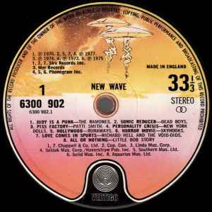 Image of Label Cover of LP - VG/VG+ - VARIOUS, New Wave (Vertigo; 6300 902, UK 1977), 2.45 R.R.P. sticker on sleeve., - 3816194C