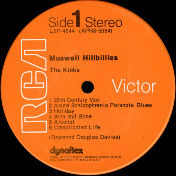 Image of Label Cover of LP - VG/VG+ - THE KINKS, Muswell Hillbillies (RCA Victor; LSP-4644, US 1971, Pasteback Gatefold, Dynaflex Company Inner, Indianapolis dynaflex Press), Promo notch cut in lower spine, - 2846022S