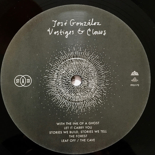 Image of Label Cover of LP - VG+/VG+ - JOSE GONZALEZ, Vestiges and Claws (Peacefrog Records; PFG172, UK 2015, Gatefold, Inner), , - 0946306S
