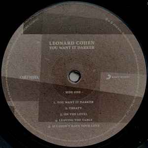 Image of Label Cover of LP - VG/VG+ - LEONARD COHEN , You Want It Darker (Columbia ; 88985365071, Europe 2016, Inner), Edge Wear, - 3746133S