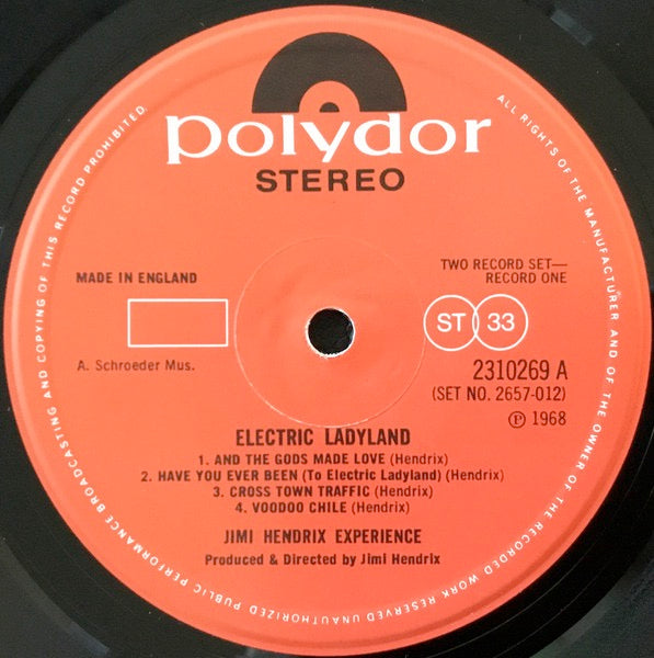 Image of Label Cover of 2xLP - VG/VG+ - THE JIMI HENDRIX EXPERIENCE, Electric Ladyland (Polydor; 2310269/70, UK 1973 Reissue, Laminated Gatefold Sleeve, Autocoupled, Howard Printers Sleeve), , - 2626208E