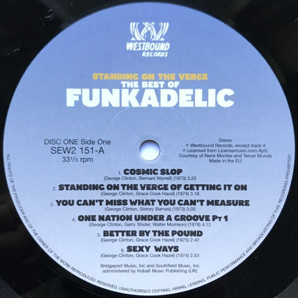 Image of Label Cover of 2xLP - VG+/VG+ - FUNKADELIC, Standing On The Verge The Best of (Westbound; SEW2151, UK 2009), Still in opened shrinkwrap., - 3326027E