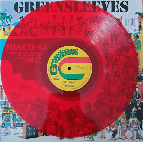 Image of Label Cover of 12" - EX/EX - JOHNNY OSBOURNE, Give A Little Love / Give A Little Dub (Greensleeves Records; GRED 855, UK 2014, Company Sleeve, Red Vinyl), , - 1316524C