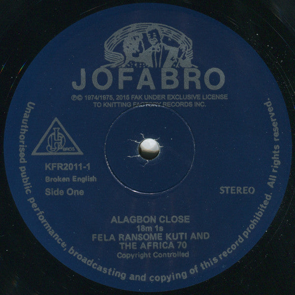Image of Label Cover of LP - VG+/VG+ - FELA RANSOME KUTI AND AFRICA 70, Alagbon Close (Knitting Factory; kfr-2011-1, US 2015 Reissue, Inner), Still In Opened Shrinkwrap, - 2916420C